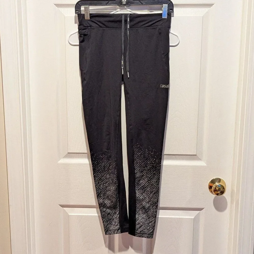 Casall Size‎ 6 Black & Gray Leggings Athletic Athleisure Gorpcore Workout Pants
